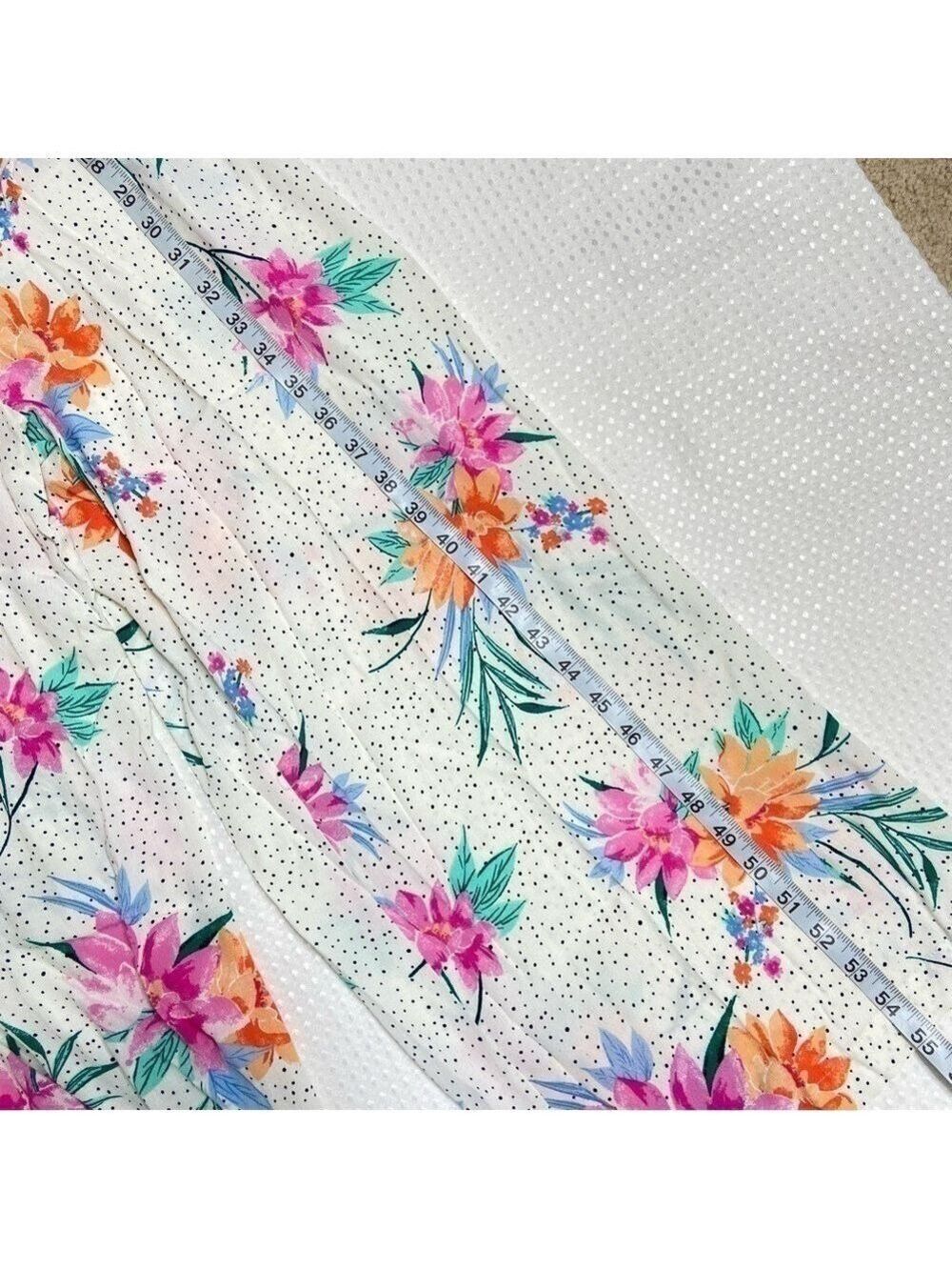 GIANNI BINI NWT Cropped Wide Leg Tropical Flowers And Polka Dot Jumpsuit Large - Picture 7 of 14